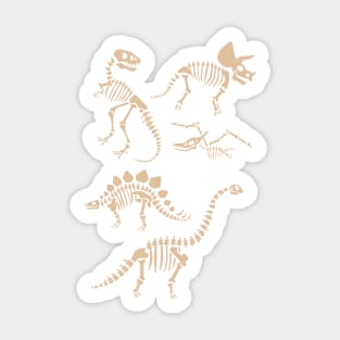 Dinosaur Fossils on Taupe Sticker